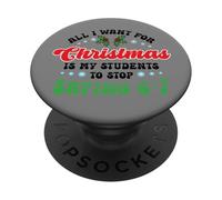 Profesor de Navidad Estudiante Deja de Decir 67 Divertido PopSockets PopGrip Adhesivo