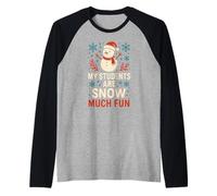 Profesor de Navidad Nieve Mucho Diversión Linda Mujer Escuela Camiseta Manga Raglan