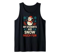 Profesor de Navidad Nieve Mucho Diversión Linda Mujer Escuela Camiseta sin Mangas