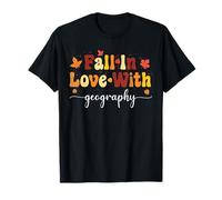 Profesor de otoño Fall In Love de Geography Funny Día de Camiseta