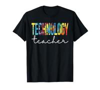 Profesor de tecnología de Regreso a Clases Tie Dye Retro Rainbow Camiseta