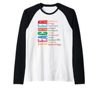Profesor Dedicado Amor Motivado Creativo Inteligente Camiseta Manga Raglan