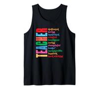 Profesor Dedicado Amor Motivado Creativo Inteligente Camiseta sin Mangas