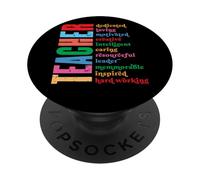 Profesor Dedicado Amor Motivado Creativo Inteligente PopSockets PopGrip Adhesivo