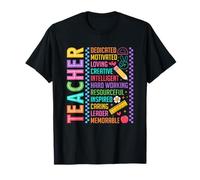 Profesor Dedicado Motivado Amor Creativo Inteligente Camiseta