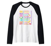 Profesor Dedicado Motivado Amor Creativo Inteligente Camiseta Manga Raglan