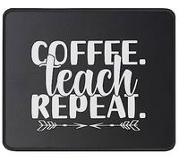 Profesor Divertido De Coffee Teach Repeat Mouse Pad Duradero Alfombrilla De Escritorio Lavable Alfombrilla De Ratón para Ordenador Pc Gaming 25X30Cm