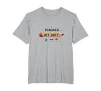 Profesor Fuera de Servicio - Vacaciones Divertidas para educadores, Maestro Camiseta, Hombre Tallas Grandes, Gris Jaspeado, 3X Alto