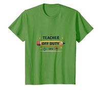 Profesor Fuera de Servicio - Vacaciones Divertidas para educadores, Maestro Camiseta, Niños, Hierba, 4 años