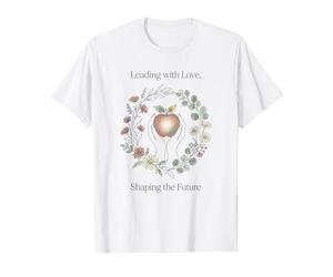 Profesor liderando con Amor Dando Forma al Futuro Apple Floral Camiseta