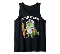 Profesor Rana Que Probamos Al Amanecer Día De Prueba Funny Frog Examen Final Camiseta sin Mangas