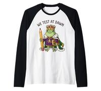 Profesor Rana Que Probamos Al Amanecer Examen Final Coordinador del Día de Prueba Camiseta Manga Raglan