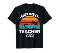 Profesor Retirado 2023 Atardecer Vacaciones Palmera Camiseta