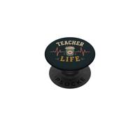 Profesor Vida Café Latidos del corazón Escuela Educador Humor PopSockets PopGrip Adhesivo
