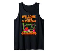 Profesora de Primer día, Bienvenida a Nuestra Clase, Lindo ABCD para Mujer Camiseta sin Mangas