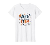 Profesores de Arte Arte El Stem Original Educación Creativa Camiseta, Mujer, Blanco, XXL