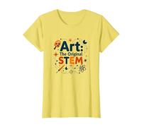 Profesores de Arte Arte El Stem Original Educación Creativa Camiseta, Mujer, Limón, XS