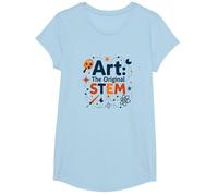 Profesores de Arte Arte El Stem Original Educación Creativa Camiseta, Niñas, Azul Bebé, Mediano