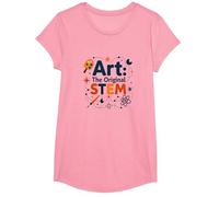 Profesores de Arte Arte El Stem Original Educación Creativa Camiseta, Niñas, Rosado, Mediano