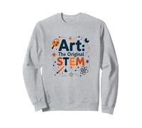 Profesores de Arte Arte El Stem Original Educación Creativa Sudadera, Unisex para Adultos, Gris Jaspeado, XXL
