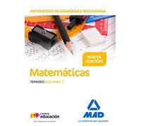 Profesores De Enseñanza Secundaria Matemáticas Temario Volumen 1