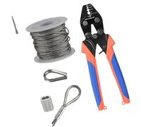 Profession - Herramienta de crimpado de cuerda de alambre de hasta 2,2 mm, herramienta de crimpado de línea de pesca con funda de aluminio, anillos de aluminio