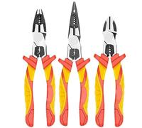 Professional 1000V Insulated Pliers Set: Needle Nose, Wire Cutters & Crimping Tool(A three-piece set)