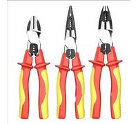 Professional 1000V Insulated Pliers Set: Needle Nose, Wire Cutters & Crimping Tool(B three-piece set)