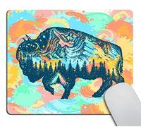 Professional Alfombrilla de Ratón Buffalo Bison Tattoo Mountain Cielo Nocturno Alfombrilla Ratón Gaming Mouse Pad 25x30cm para Ratón,Ordenador,Trabajo