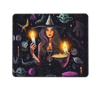 Professional Alfombrilla de Ratón, Dibujo Bohemio de Bruja mágica y brujería Alfombrilla Portátil Mousepad 25X30cm para Jugadore Trabajo Oficina