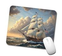 Professional Alfombrilla de Ratón Fregata de la Marina de EE.UU. Velero del Siglo XVIII en el mar Alfombrilla Gaming Mousepad 25x30cm para Oficina,Juegos,Ordenador