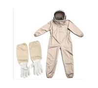 Professional Beekeeper's Suit with One-piece Khaki Beekeeping Protection Suit In Brown Cotton Voile Xl