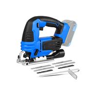 Professional Ceramic Tile Cutter 20V Jig Saw with 6 Pcs Blades Woodworking Power Tools Cordless Blade Quick Change Electric Guide Saw LED Light (Color : Set 3 Size : One Size) (Set 2 One Size)