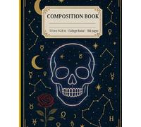 Professional Composition book 7.5 x 9.25 in • College Ruled • 108 Pages: Luxury Gold Moon Vintage Astrology Design, Midnight Celestial • Perfect ... notes, Aesthetic Journal for College & Work,