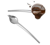 Professional Culinary Saucier Decorating Spoons, 2pcs Stainless Steel Dessert Decor Spoon Plating Kit or Precision Drawing with Sauces Stainless Tapered Spouts