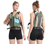 Professional Float Jacket Adult Adjustable Buoyancy Safety Float Jacket for Water Sports Kayaking Surfing Swimming Boating Fishing Canoeing Rafting Sailing Outdoor Safety Gear(Green,XL)