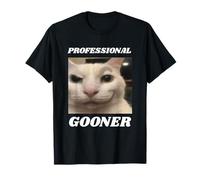 Professional Gooner, Funny Gen Z Brain Rot Cat Meme Camiseta