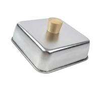 Professional Grades - Cubierta de acero inoxidable para asar a la parrilla con mango ergonómico de madera, cúpula de fusión de queso, cubierta moderna para barbacoa