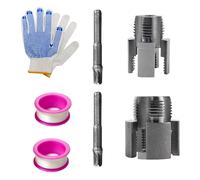 Professional Grades - Juego de 2 roscas de tuberías para reparaciones de fontanería, construcción de acero al carbono, diseño portátil, enhebrador de tuberías para taladro eléctrico