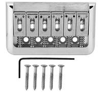 Professional Metal Six string Fixed Bridge for Electric Guitar Replacement Part for 6 String Electric Guitar (Silver)