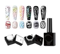 Professional Nail Gel, 3 Piece Kit, White and Black Poking Gels for , Gels Painting Tool with Easy Handling, Beauty Tool, Nails Gel Set for Women Beginner Home Salon Travel Use