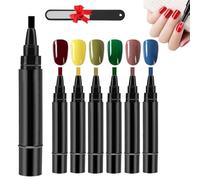 Professional Nail Pen Set-6 Colors Per Set, Easy 3 in 1 Nailpolish Pens Quick Dry for Women, Classic 36 Colors 8ML Nail Polish Pen with Brush Tip for DIY Art