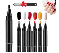 Professional Nail Pen Set-6 Colors Per Set, Easy 3 in 1 Nailpolish Pens Quick Dry for Women, Classic 36 Colors 8ML Nail Polish Pen with Brush Tip for DIY Art
