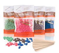 Professional Perlas de Cera Depilatoria, Perlas de Cera Depilatoria Caliente, Cera premium para depilación con 10 Aplicadores, Bikini Para, Cuerpo, áreas Axilas, Piernas y Brazos, 4 x 100g