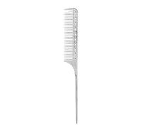 Professional Rat Tail Hair Comb Salon Hairdressing Styling Comb Barber Aluminum Metal Comb (Silver)