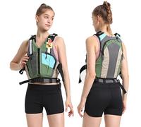 Professional Swimming Vest for Adults Men Women, Adjustable High Buoyancy Fishing Safety Swim Vest for Boating Kayaking Swimming Surfing Snorkeling Paddle Boarding Water Sports(Green,M)