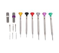 Professional Watch Screwdriver Set Stainless Steel Ergonomic Grip Handle with Rotating Base for Watch Repair Eyeglass Adjustments and Small Electronics 6 Screwdrivers 2 Bit