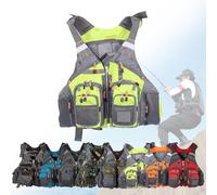 ProfessionalFishing - Chaqueta de surf, chaleco de natación ajustable universal, chaleco de esnórquel reforzado para deportes acuáticos, kayak, surf, pesca (negro)