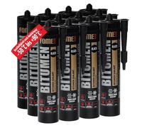 Professioneller Bitumendichtstoff FOME FLEX BITUMEN [12 x 300 ml], witterungsbeständig, zur Abdichtung und Verklebung von bituminösen Dachbeschichtungen