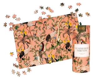 Professor PUZZLE Feathered Friends-Puzzle de Animales con Detalles, 1000 Piezas en una Bonita Caja cilíndrica con Reflejos Dorados, tamaño del Rompecabezas, 49 x 73 cm (PP12472)